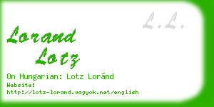 lorand lotz business card